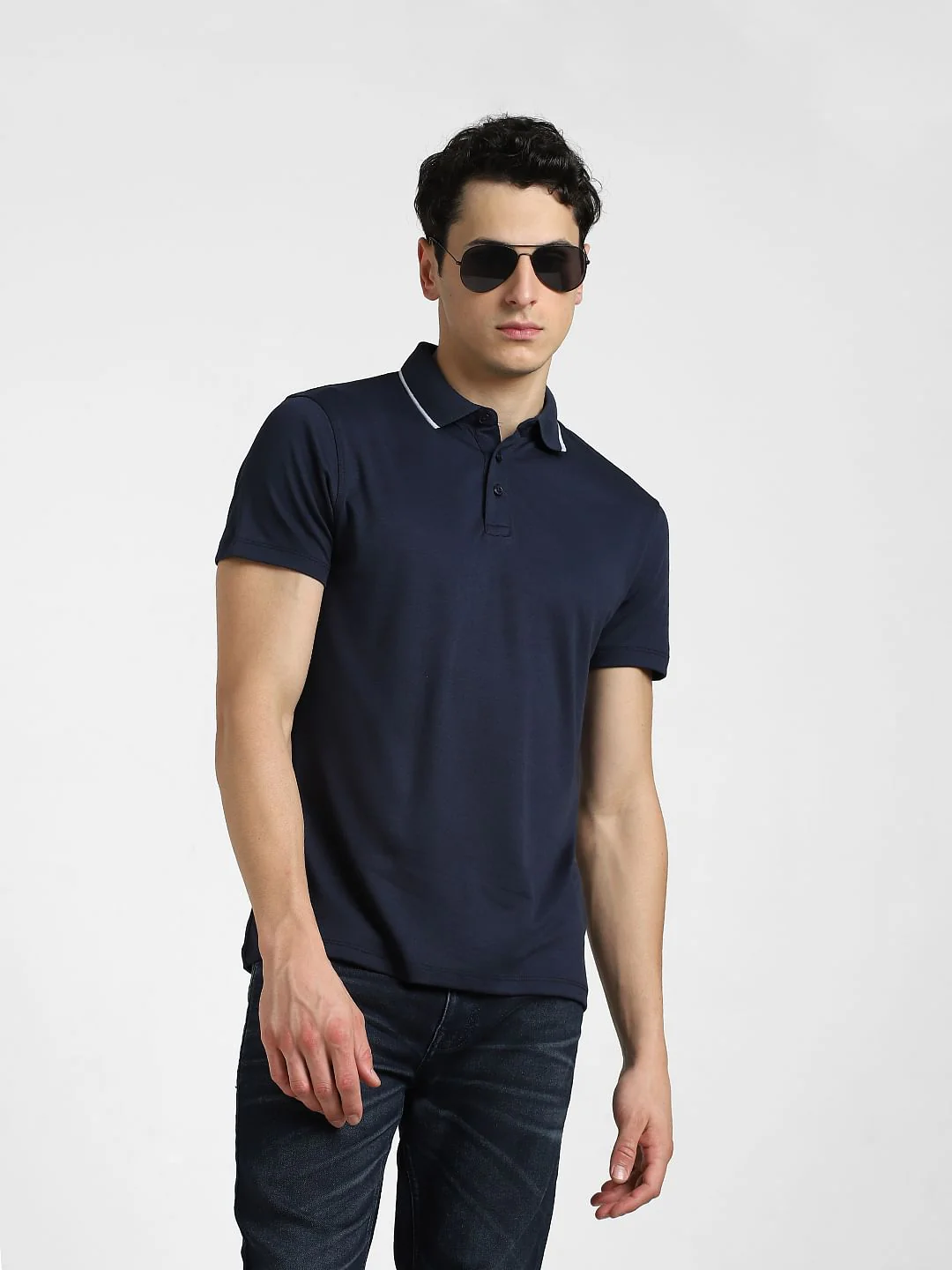 Navy Cotton Cool Max Polo - Image 8