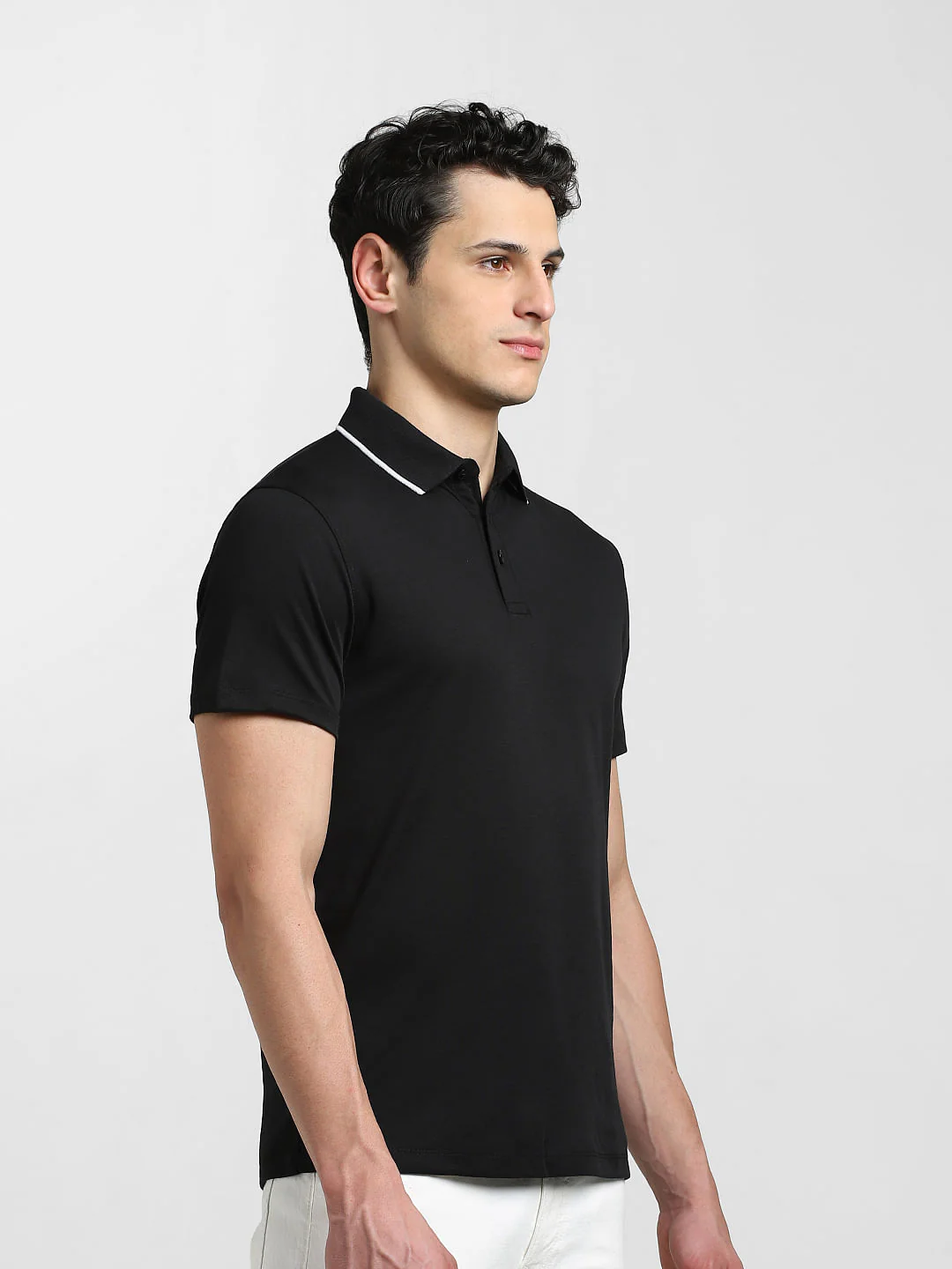 Black Contrast Tipping Cool Max Polo - Image 10