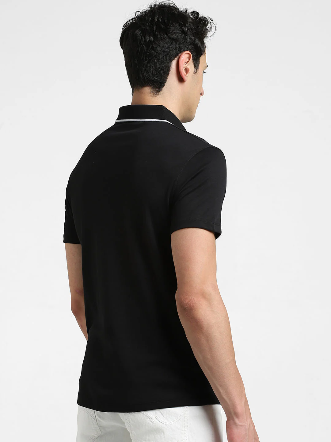 Black Contrast Tipping Cool Max Polo - Image 11