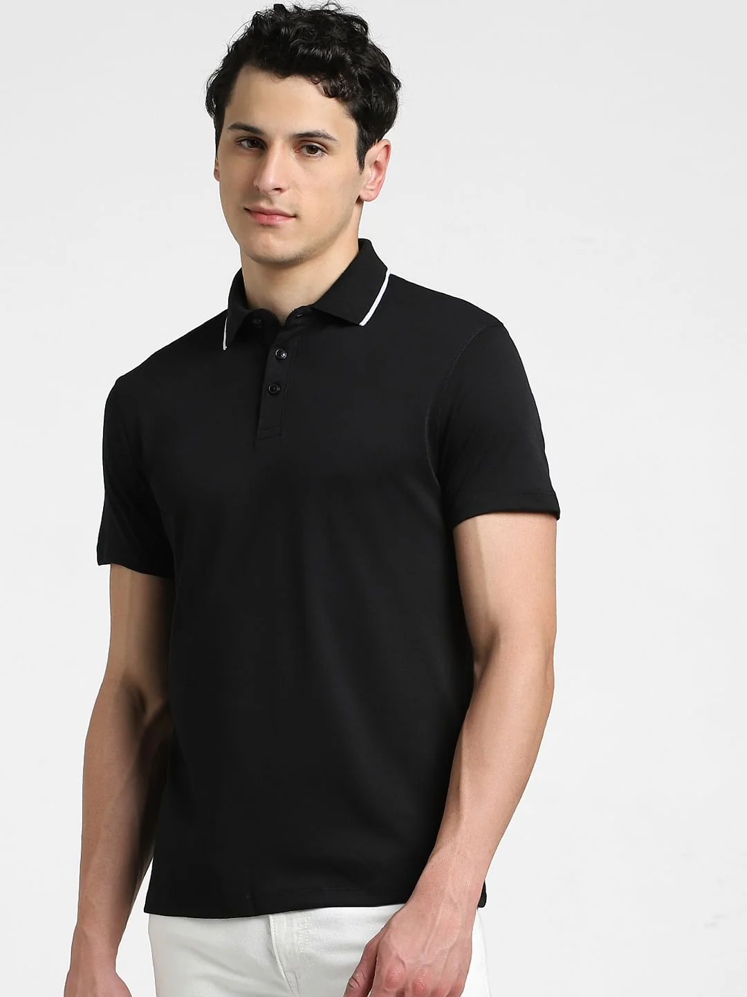Black Contrast Tipping Cool Max Polo - Image 9