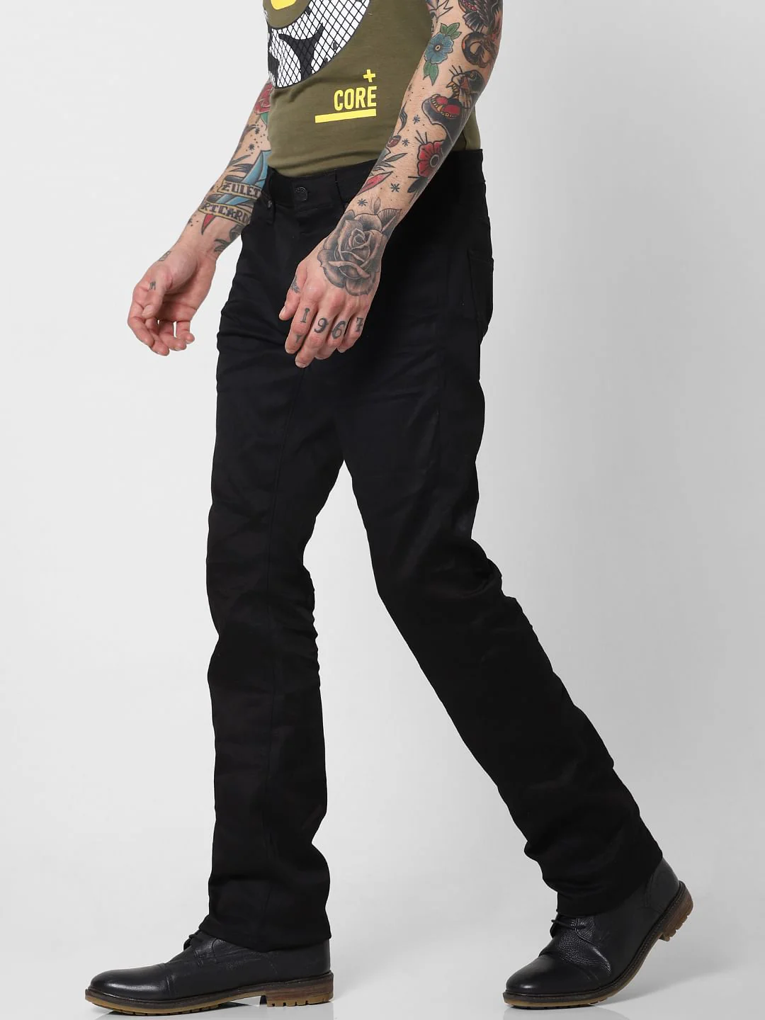 Black Mid Rise Clark Regular Fit Jeans - Image 3