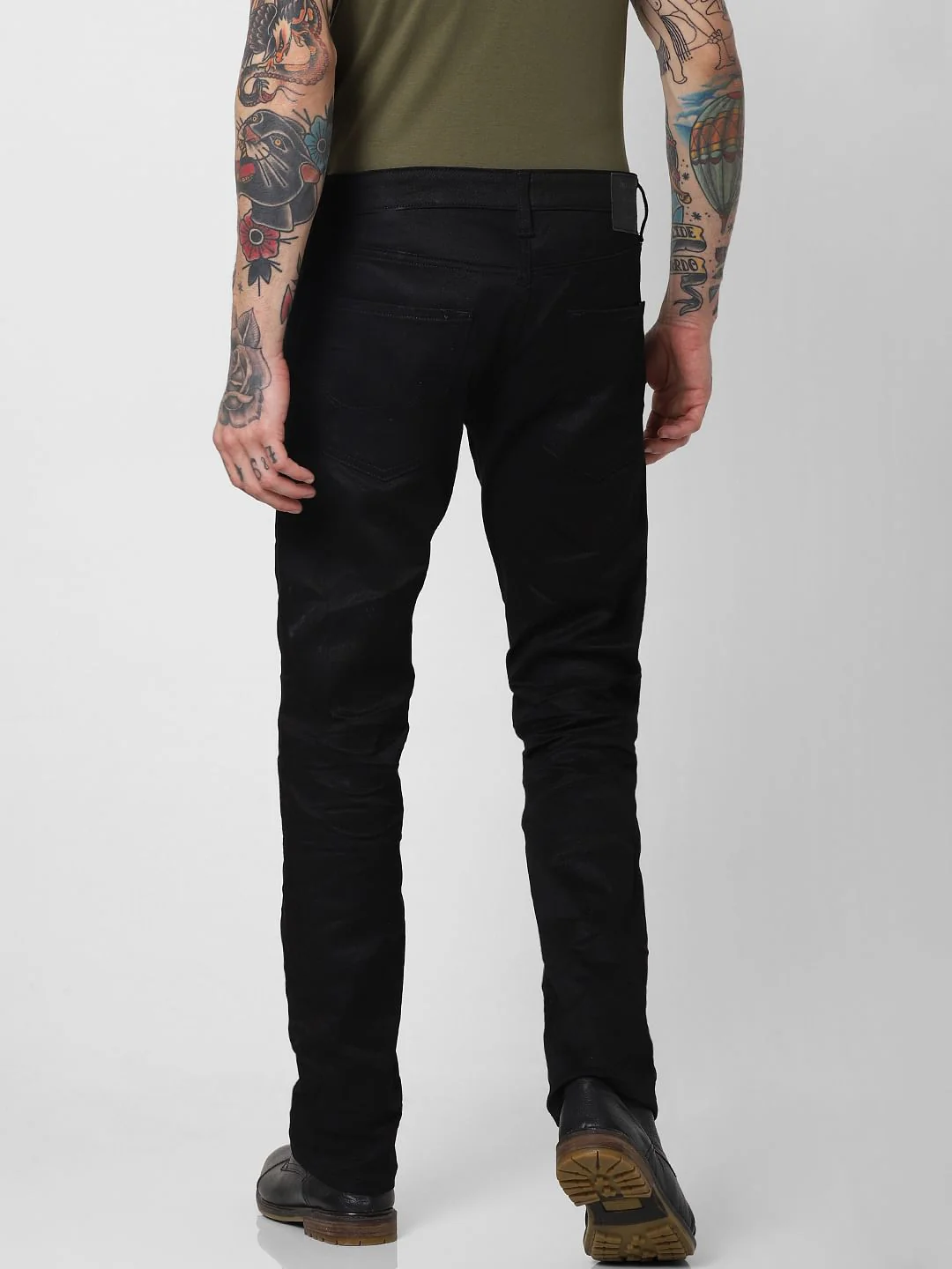 Black Mid Rise Clark Regular Fit Jeans - Image 4