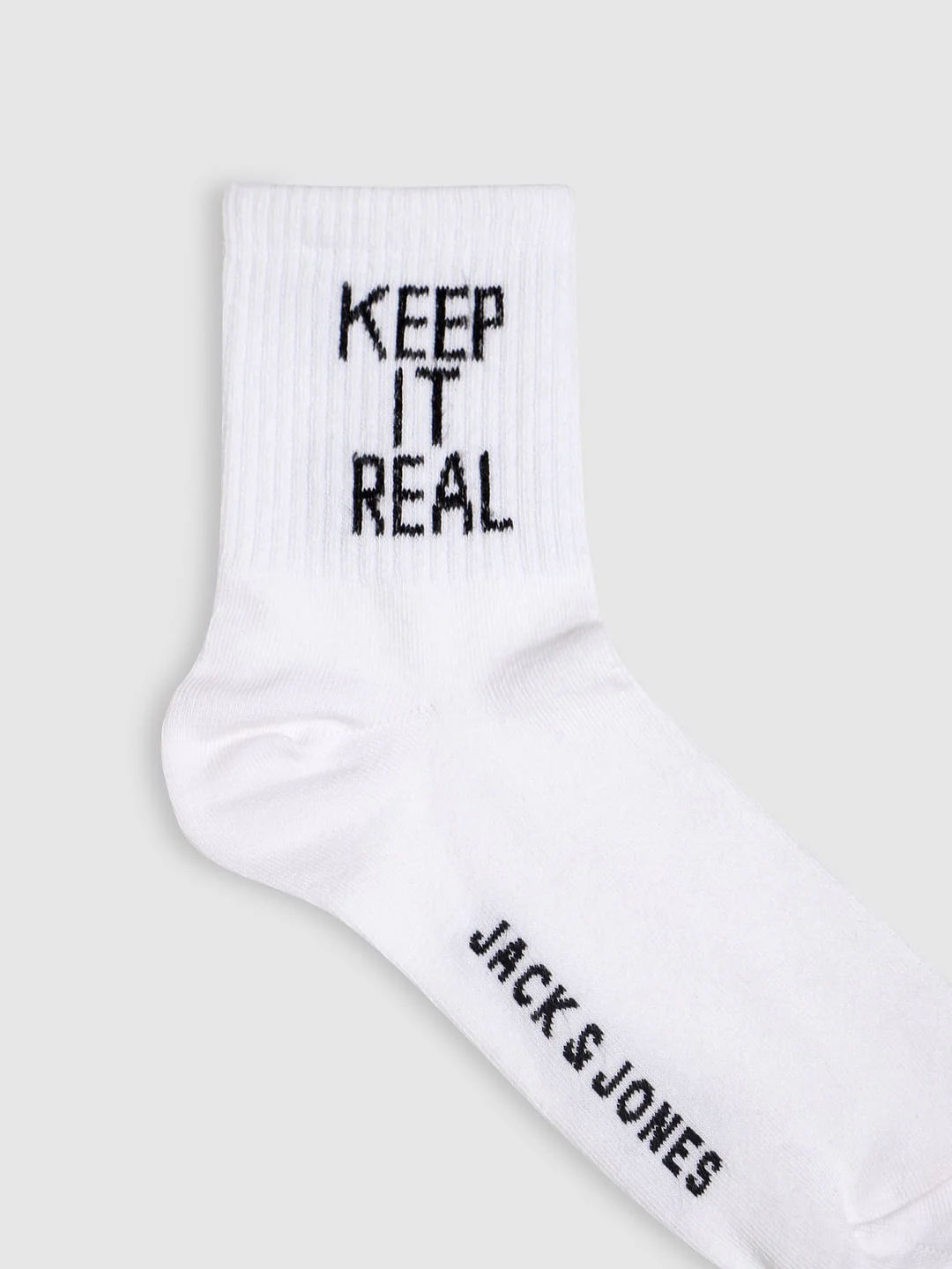 White Logo Print Mid Calf Length Socks - Image 4