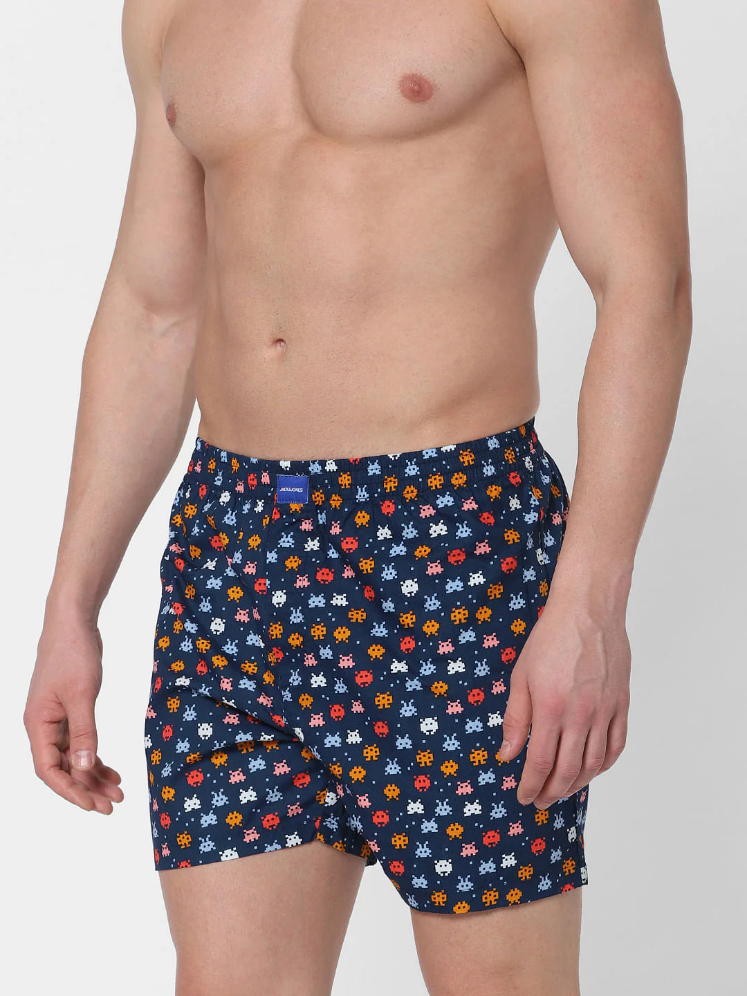 Blue Pixel Alien Print Boxers - Image 2