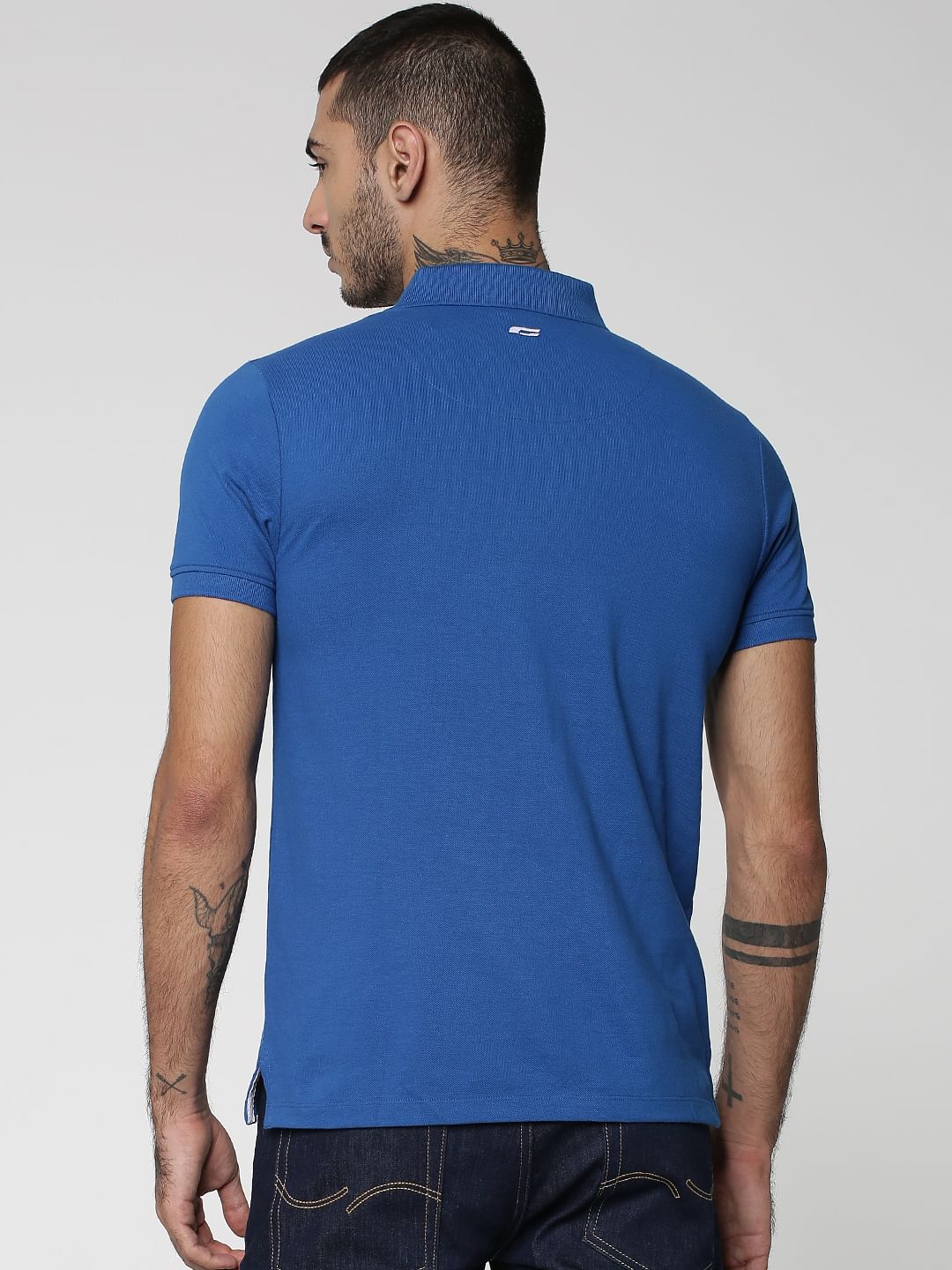 Electric Blue Cotton Polo - Image 4