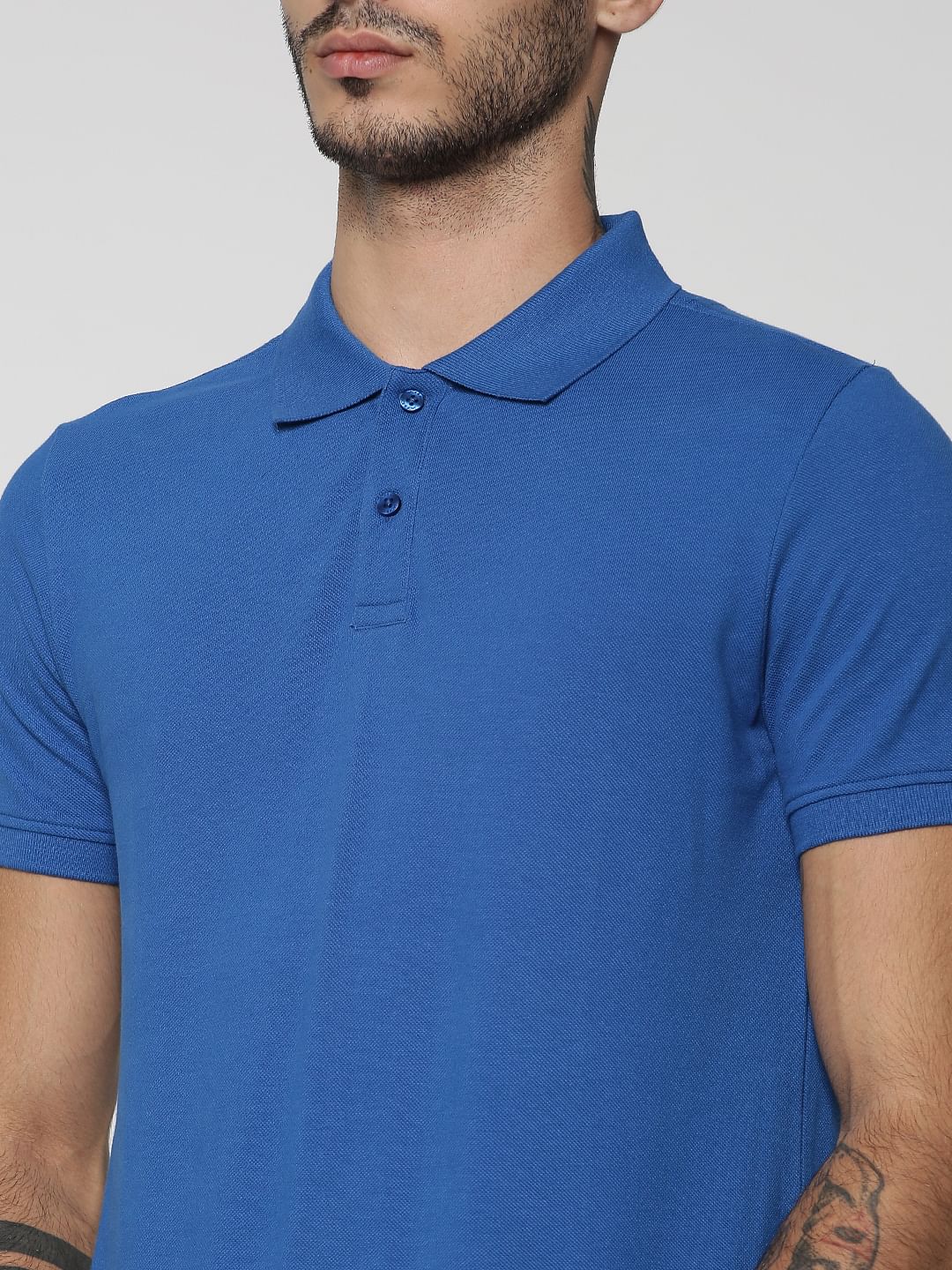Electric Blue Cotton Polo - Image 5
