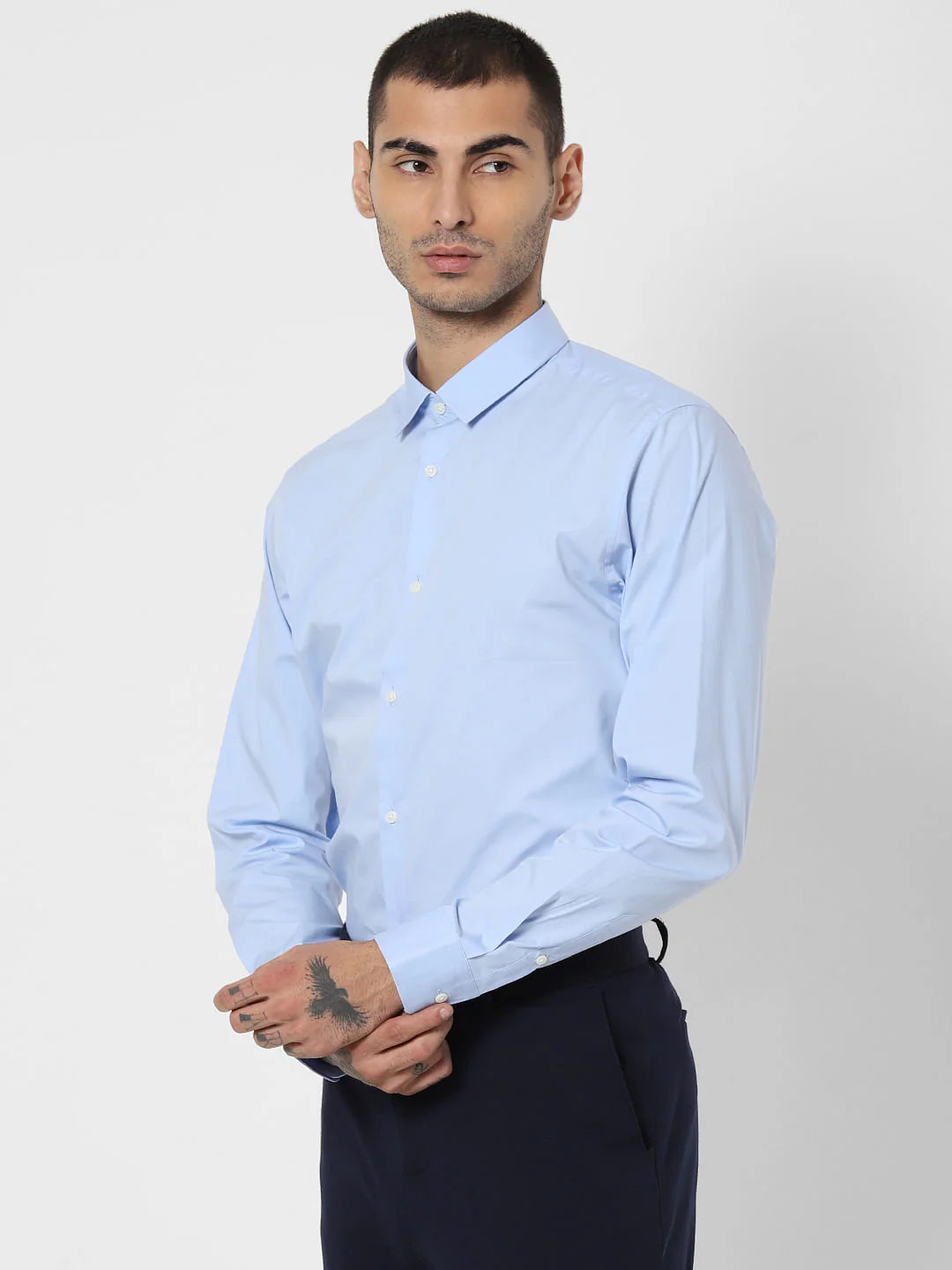 Blue Formal Full Sleeves Shirt - Image 2