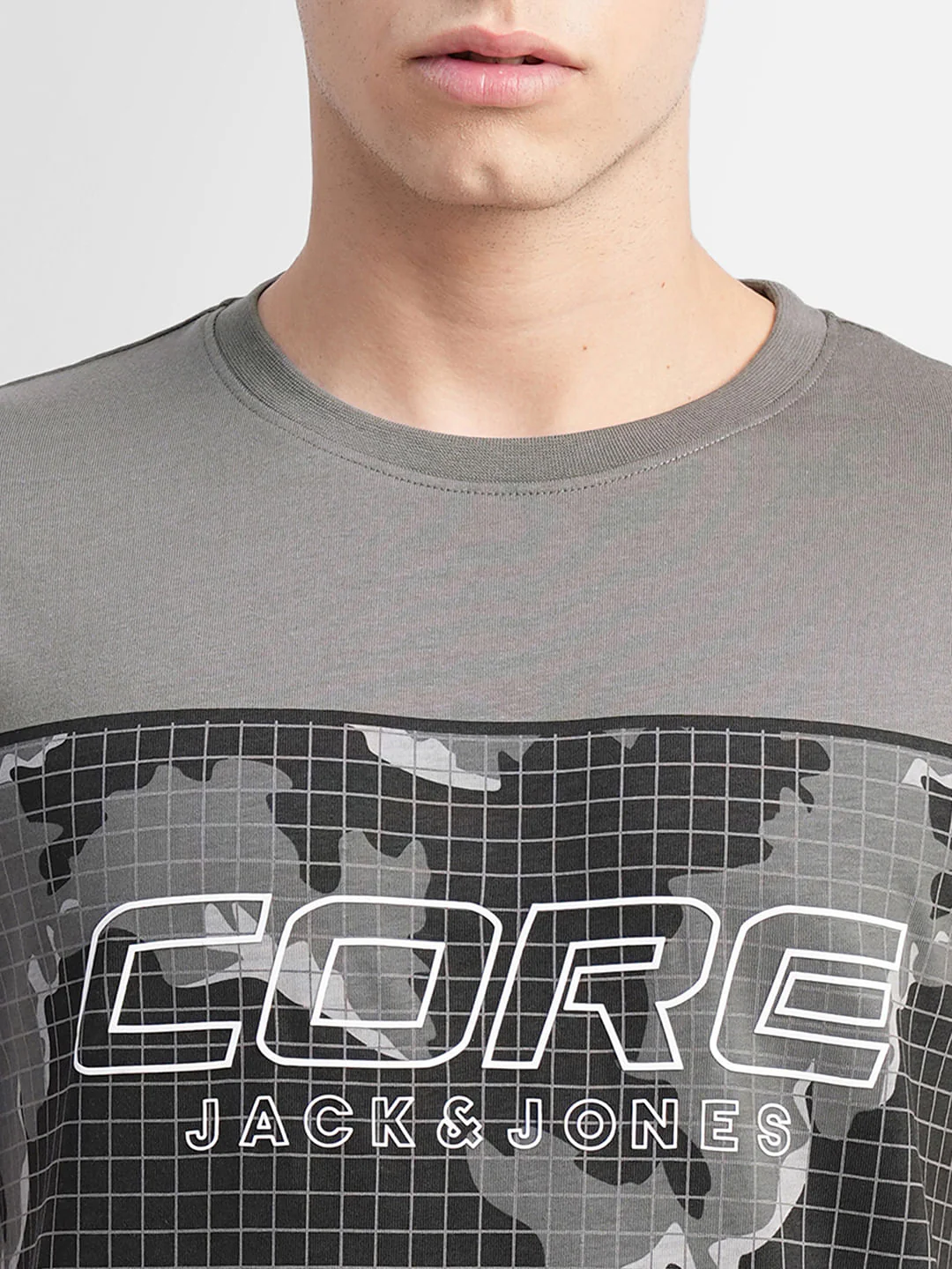 Grey Graphic Print Crew Neck T-shirt - Image 5