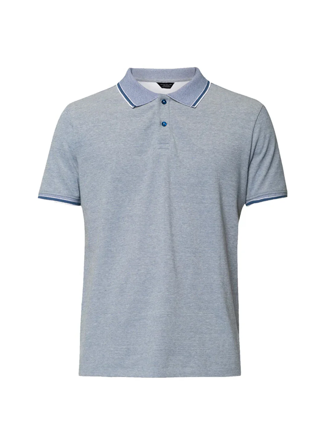 Light Blue Contrast Tipping Polo - Image 6