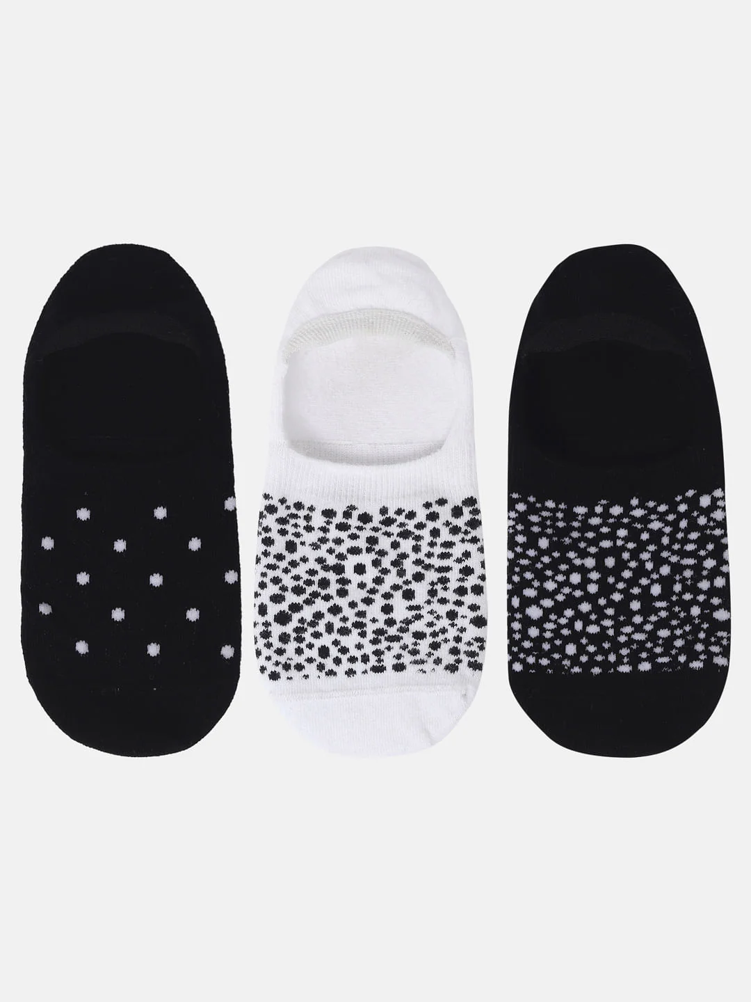 Pack of Three Monochrome No Show Socks - Image 5