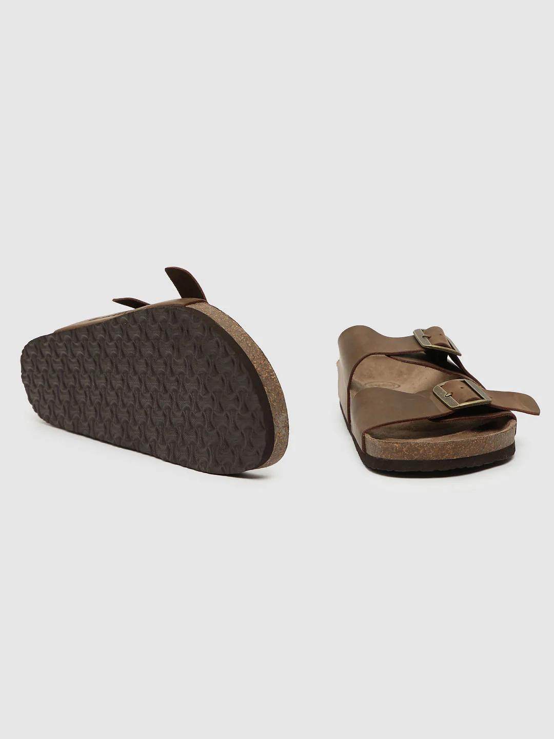 Brown Leather Slip-On Sandals - Image 4