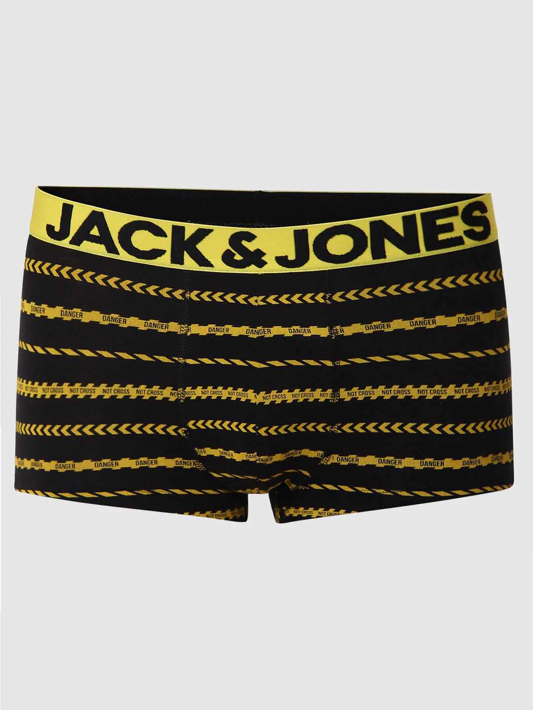 Black Caution Striped Brazilian Trunks - Image 5