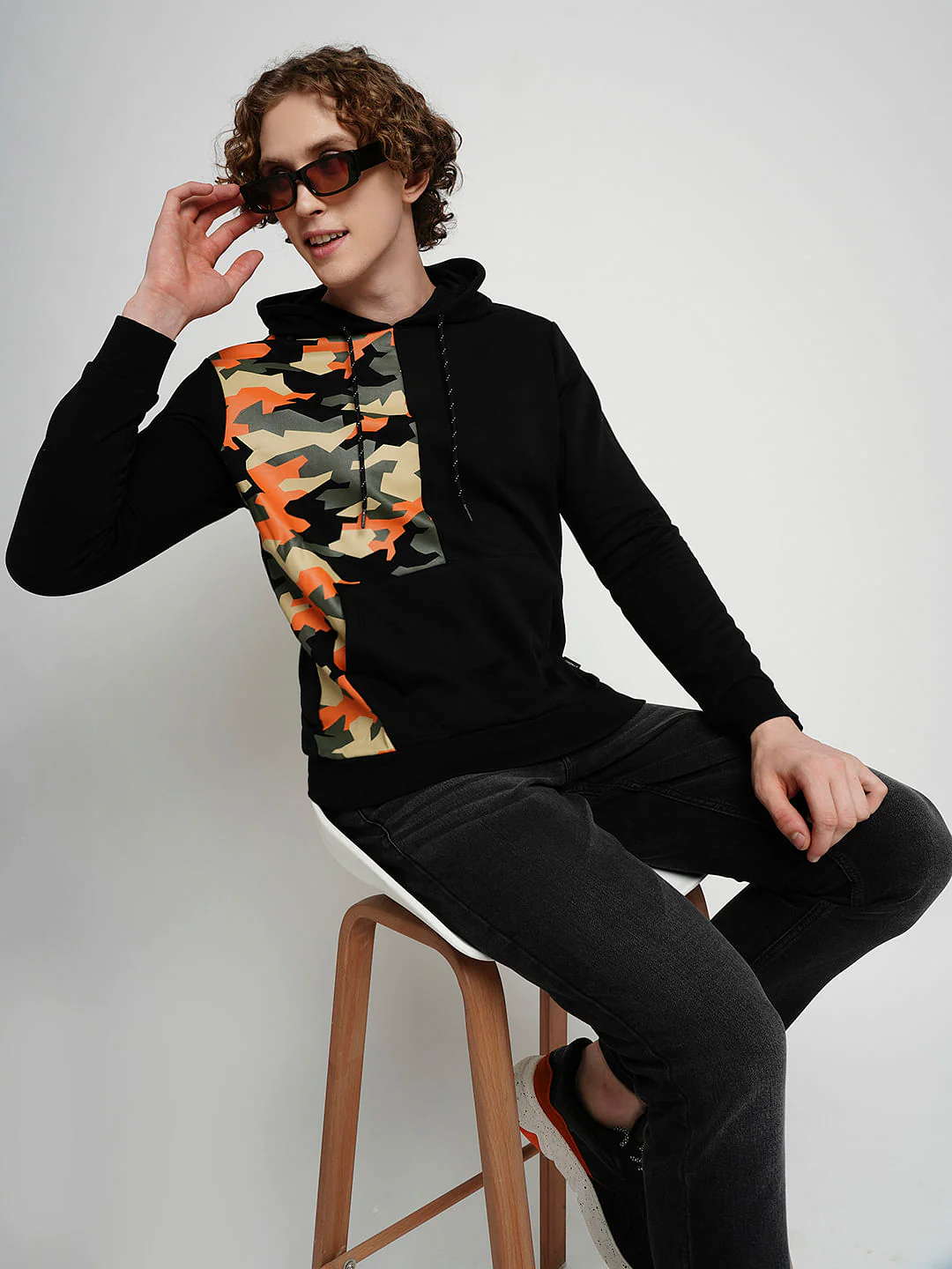 PRODUKT by JACK&JONES Black Camo Print Sweatshirt