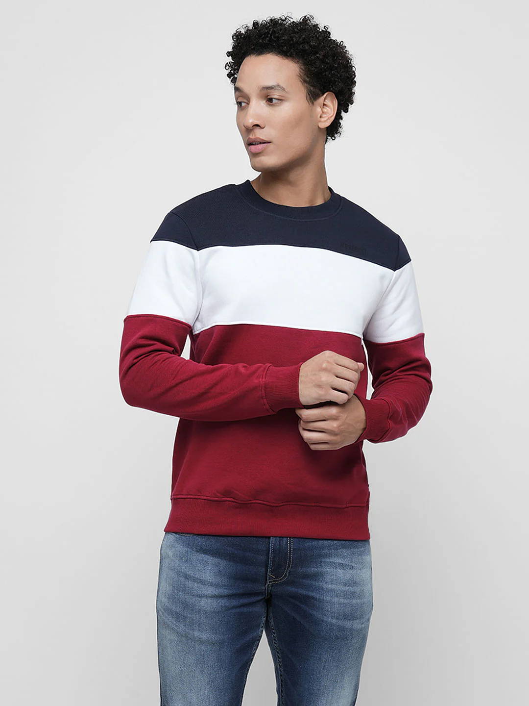 PRODUKT by JACK&JONES Red Colourblocked Print Sweatshirt - Image 2
