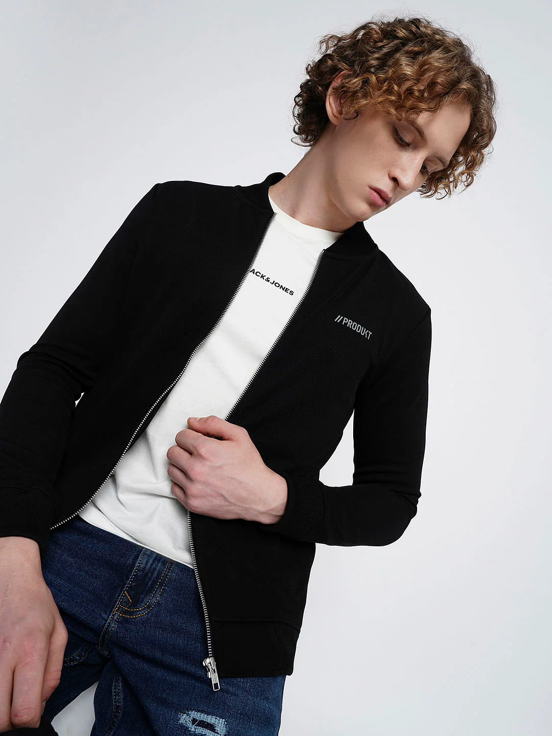 PRODUKT by JACK&JONES Black Zip-Up Sweatshirt
