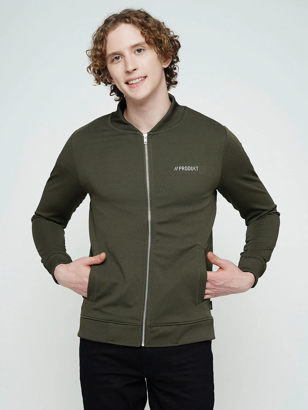PRODUKT by JACK&JONES Dark Green Zip-Up Sweatshirt - Image 2