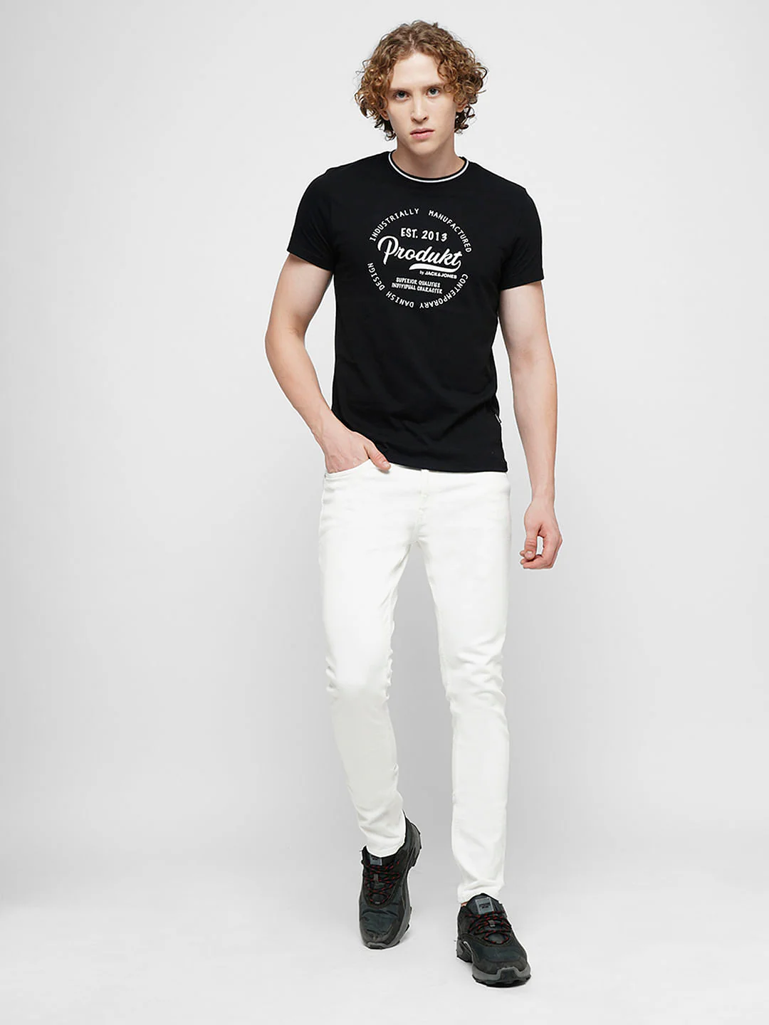 PRODUKT by JACK&JONES Black Logo Text Crew Neck T-shirt - Image 5