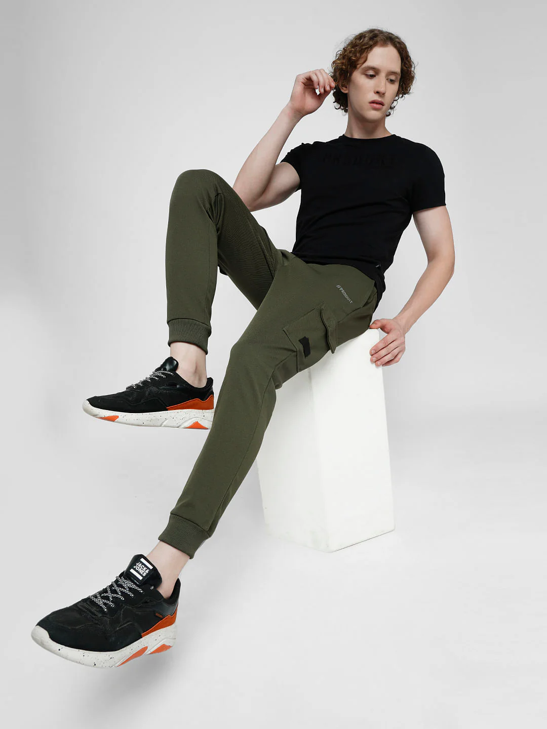 PRODUKT by JACK&JONES Green Mid Rise Pocket Detail Trackpants