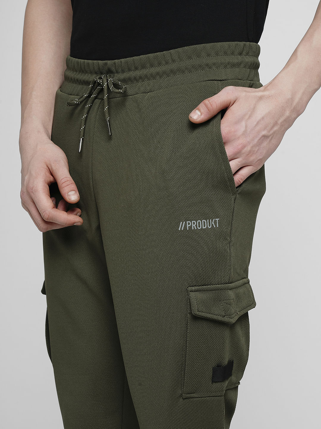 PRODUKT by JACK&JONES Green Mid Rise Pocket Detail Trackpants - Image 6