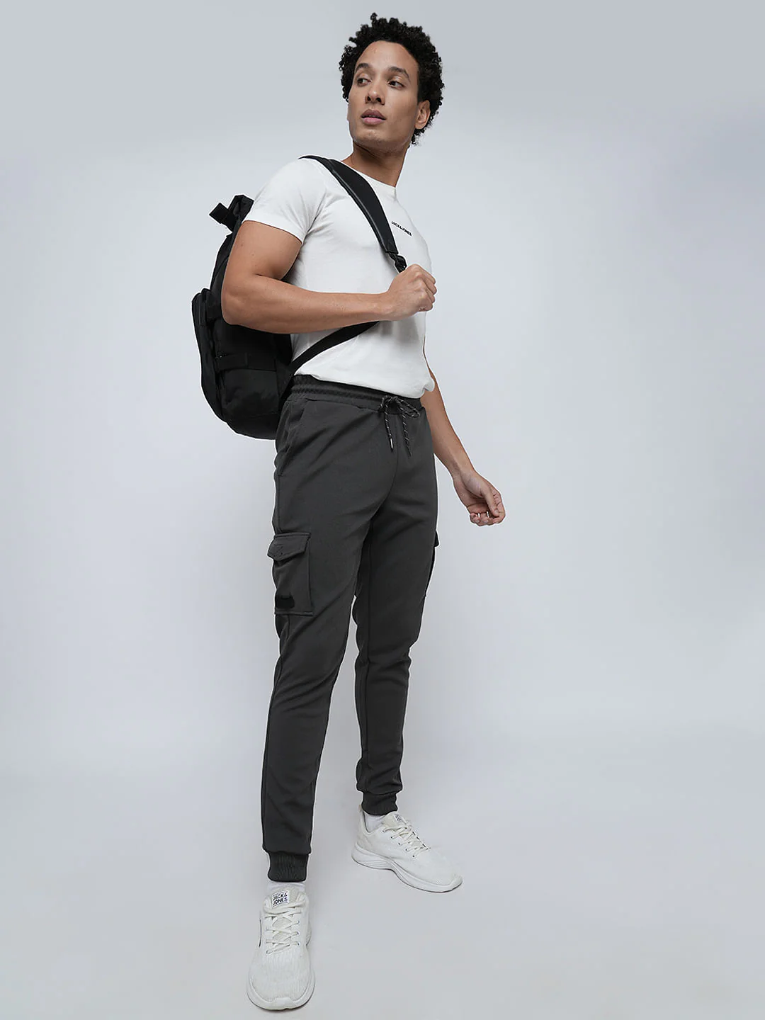 PRODUKT by JACK&JONES Grey Mid Rise Pocket Detail Trackpants - Image 5