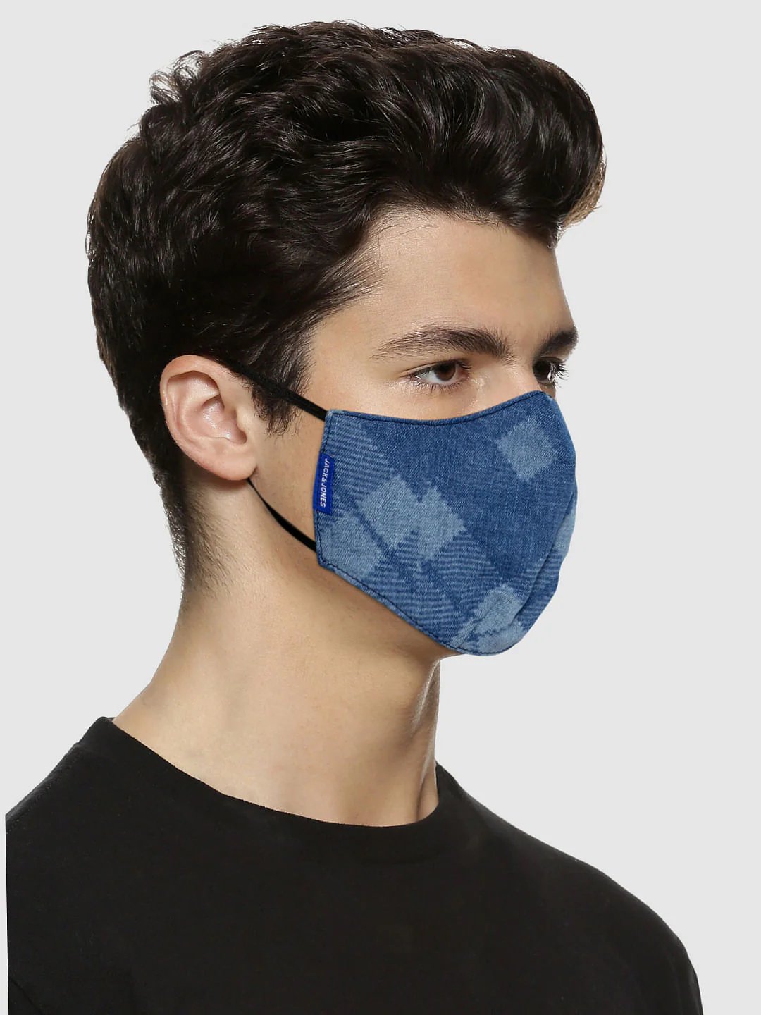 Pack of 3 Self-Design Ligthweight Denim 3PLY Mask - Image 2