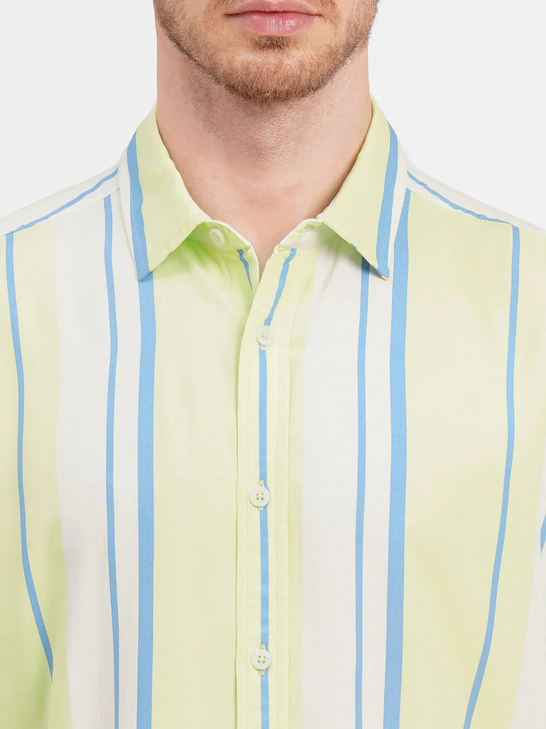 Lime Green Colourblocked Short Sleeves Shirt - Image 5