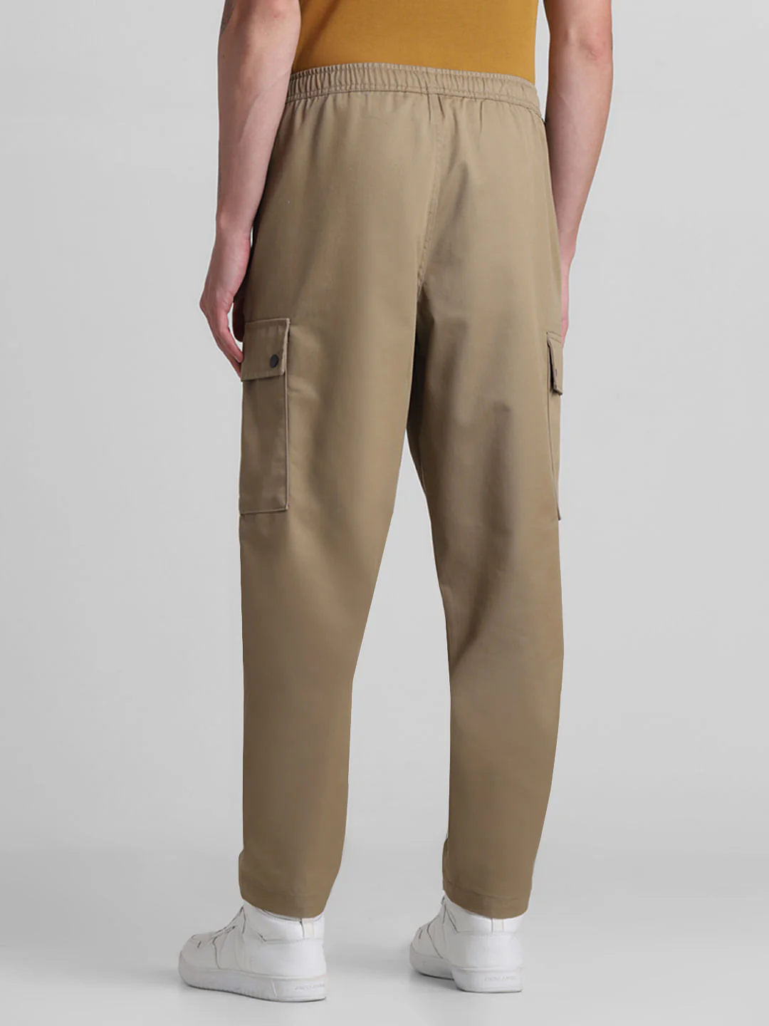 Brown Mid Rise Cargo Joggers - Image 3