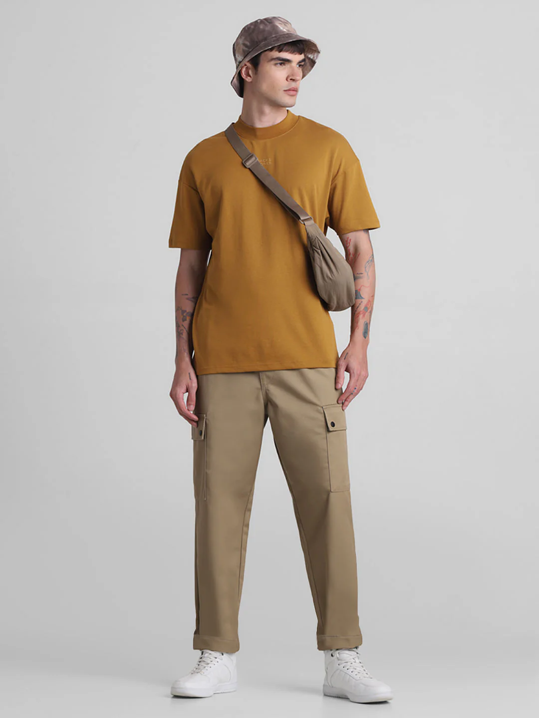 Brown Mid Rise Cargo Joggers - Image 5