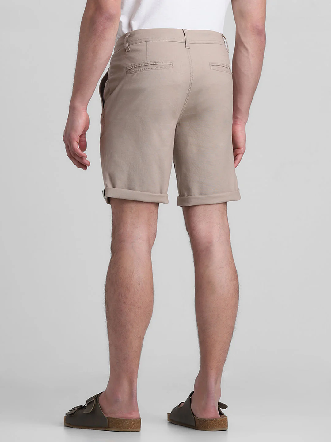 Khaki Regular Fit Chino Shorts - Image 3