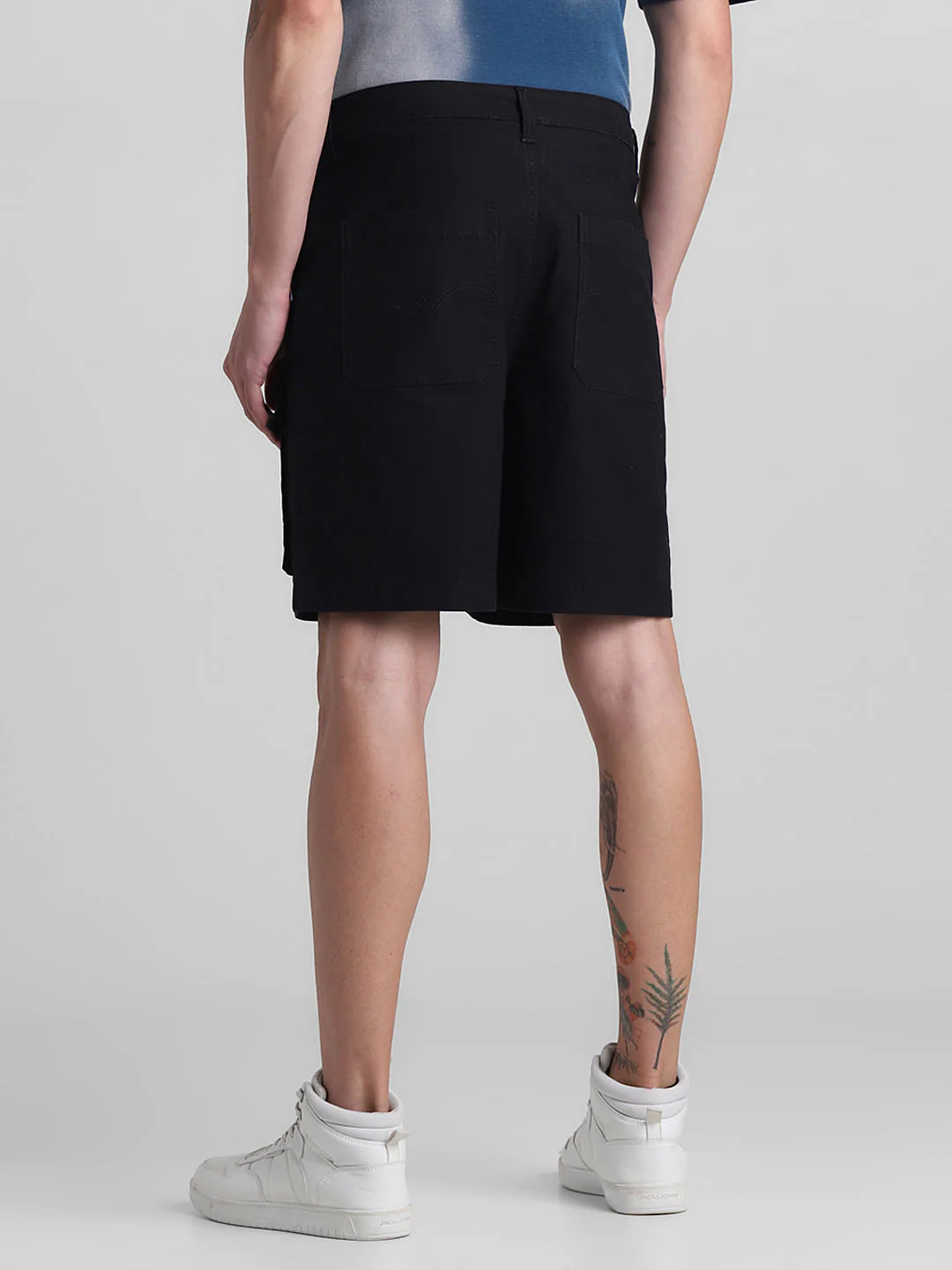 Black Low Rise Slim Fit Cargo Shorts - Image 3