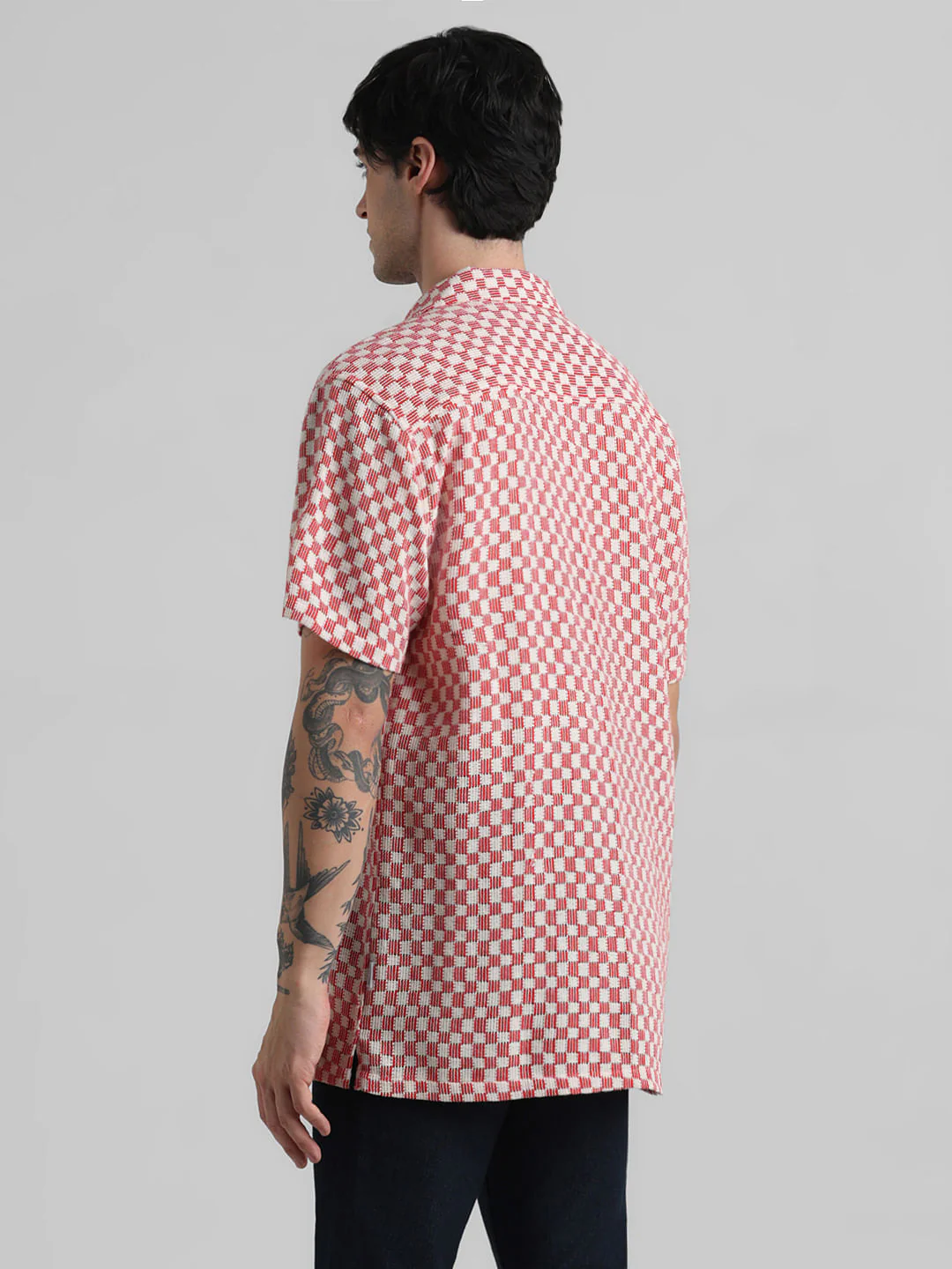 Red Printed Short Sleeves Shirt - Image 4