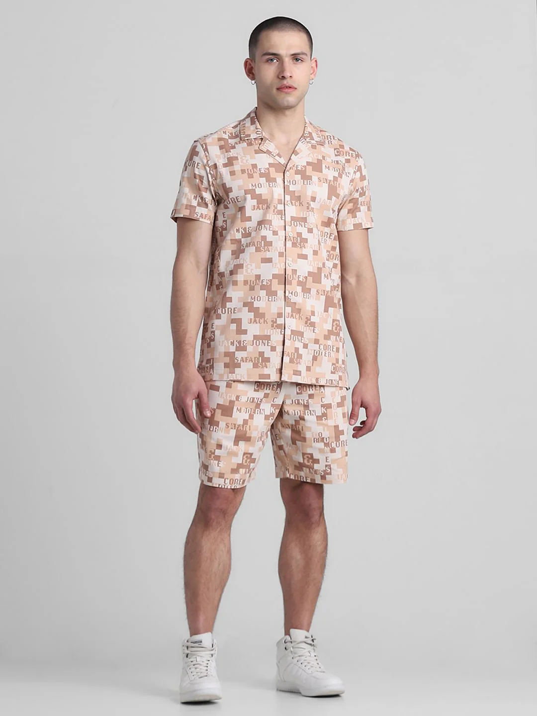 Brown Printed Co-ord Set Shirt - Image 6