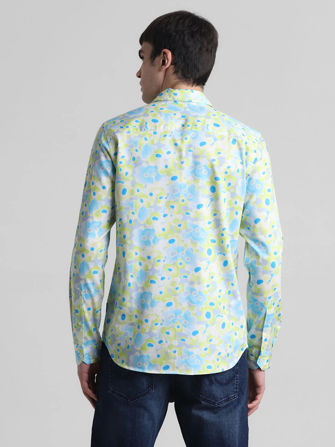 Green Floral Full Sleeves Shirt - Image 4
