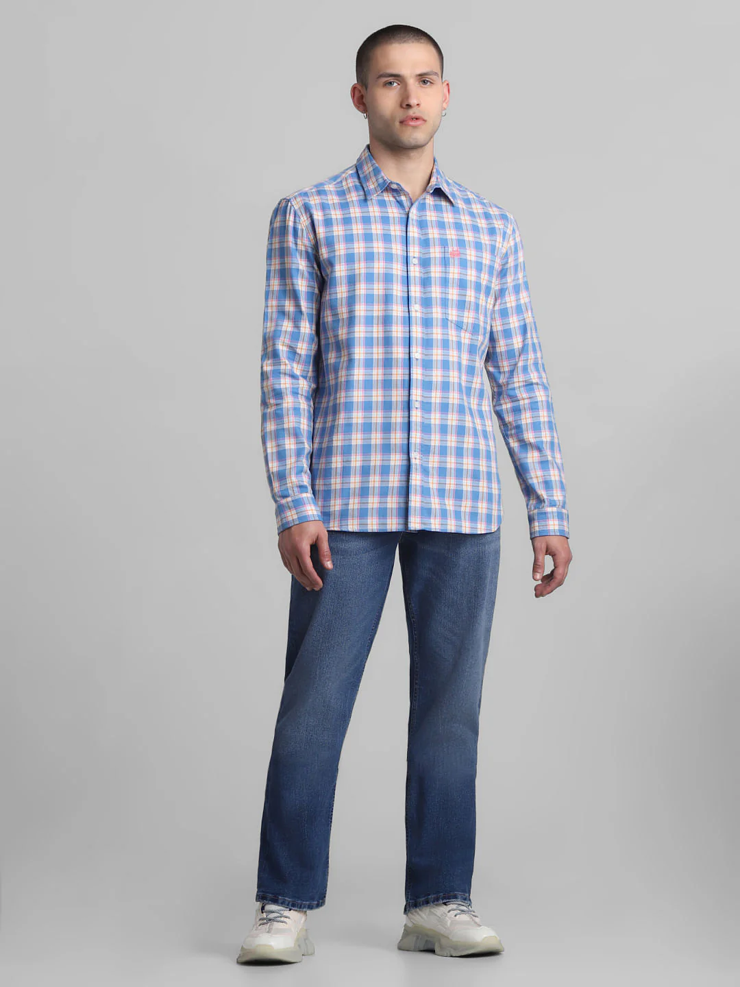Blue Check Full Sleeves Shirt - Image 6