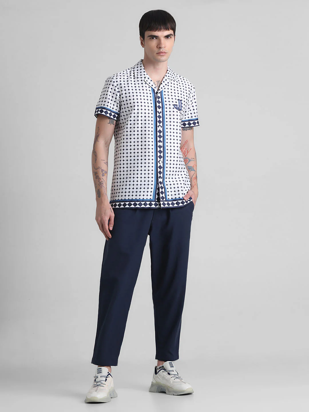 White Printed Short Sleeves Shirt - Image 6