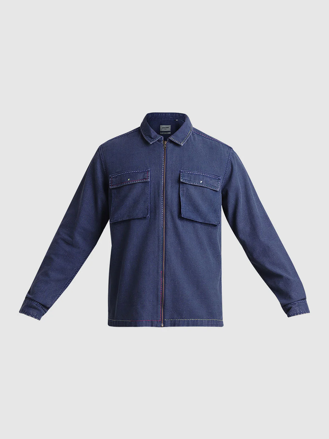 Blue Zip-Up Oversized Shirt - Image 7