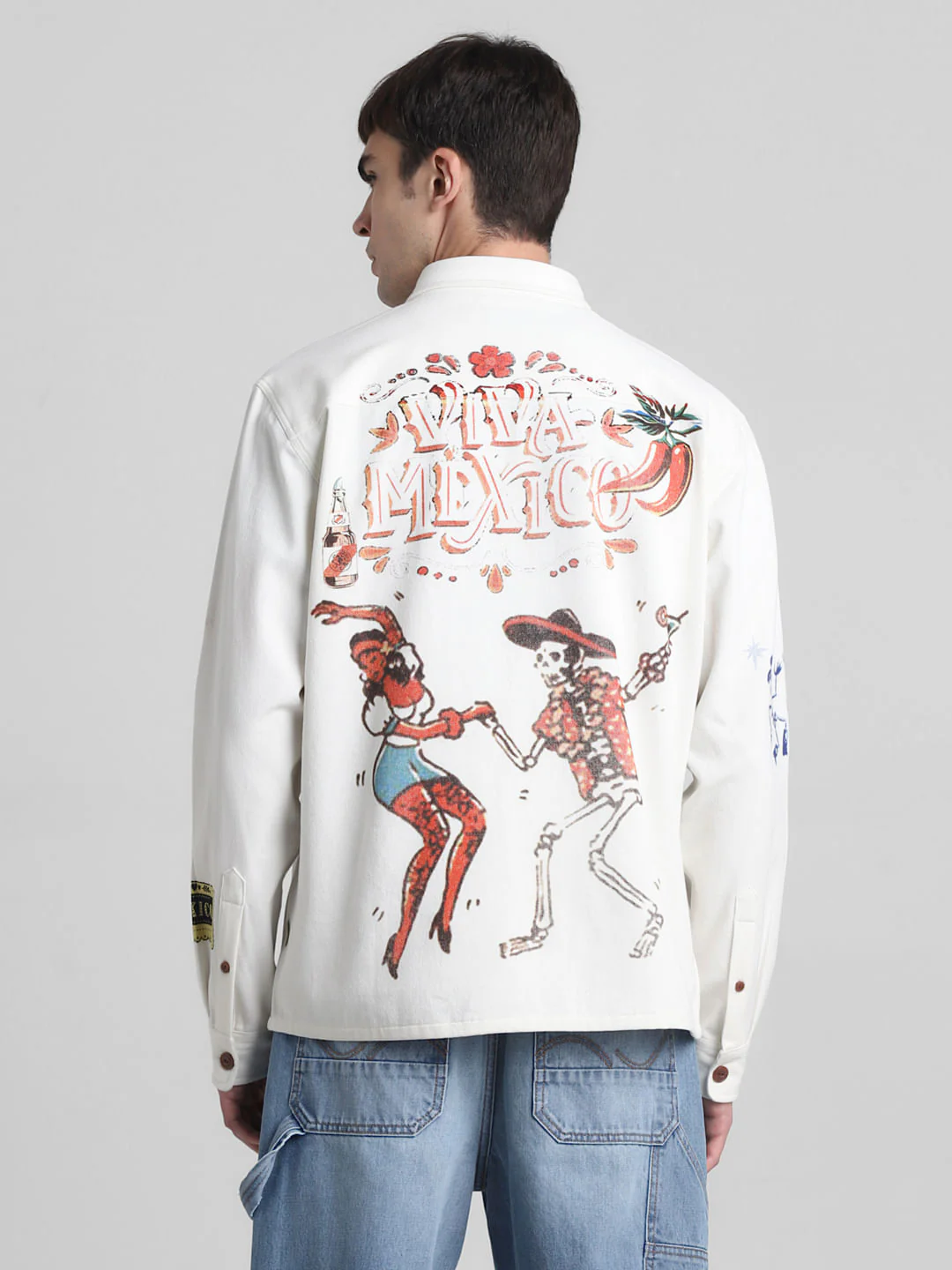 White Graphic Print Oversized Shirt - Image 4