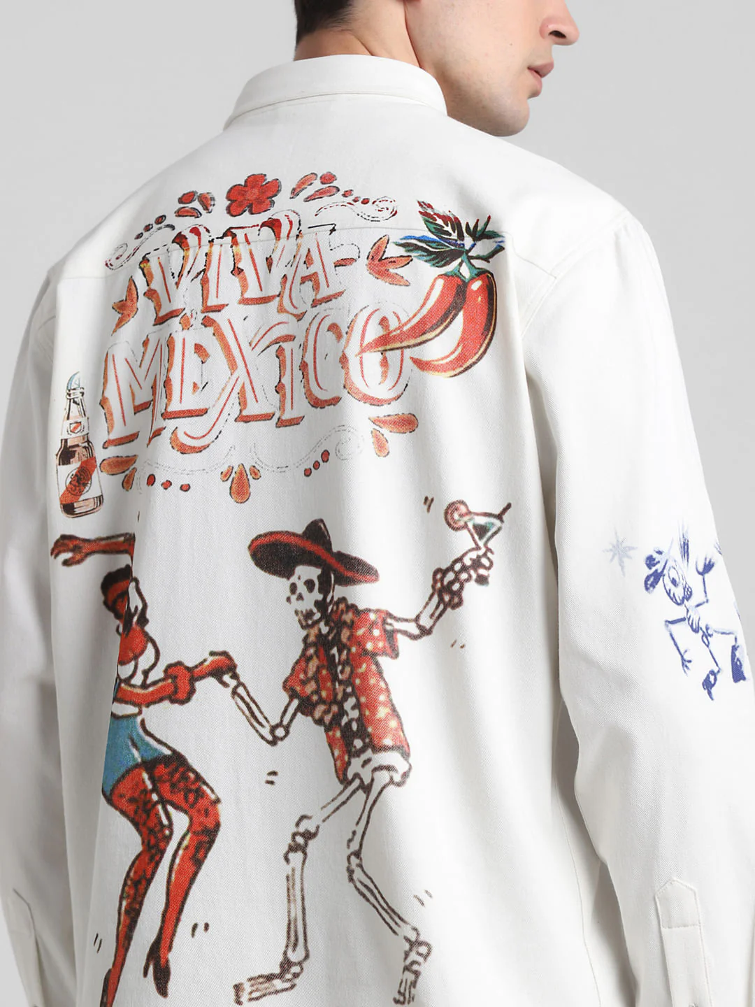 White Graphic Print Oversized Shirt - Image 6