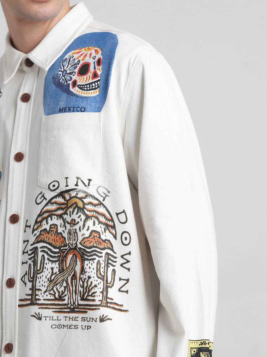 White Graphic Print Oversized Shirt - Image 7