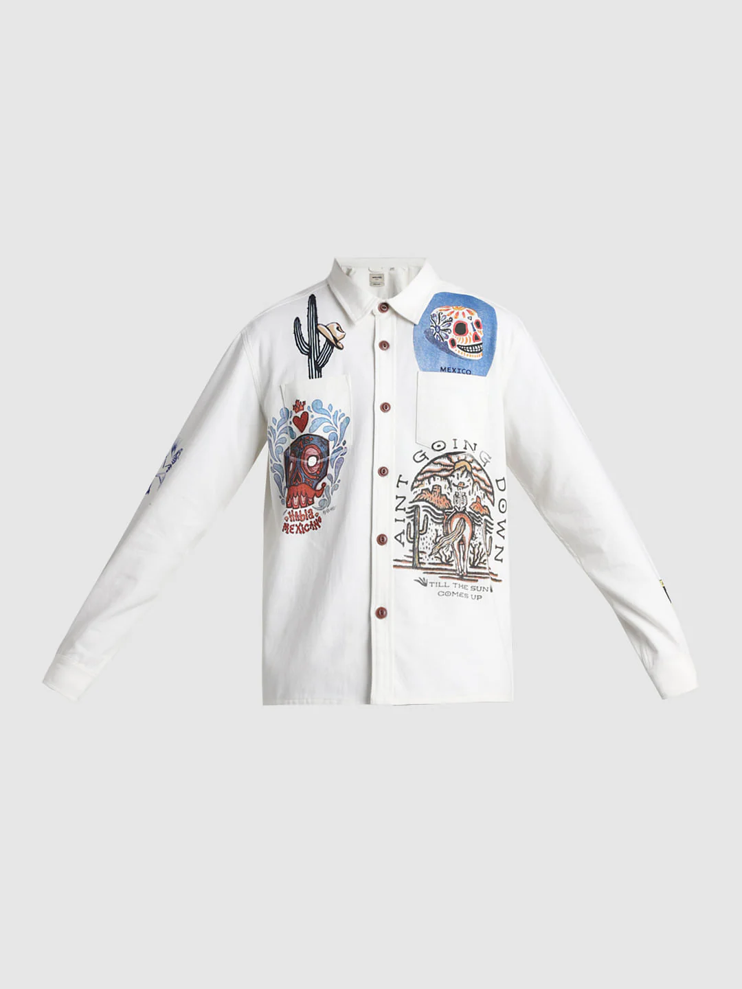 White Graphic Print Oversized Shirt - Image 9