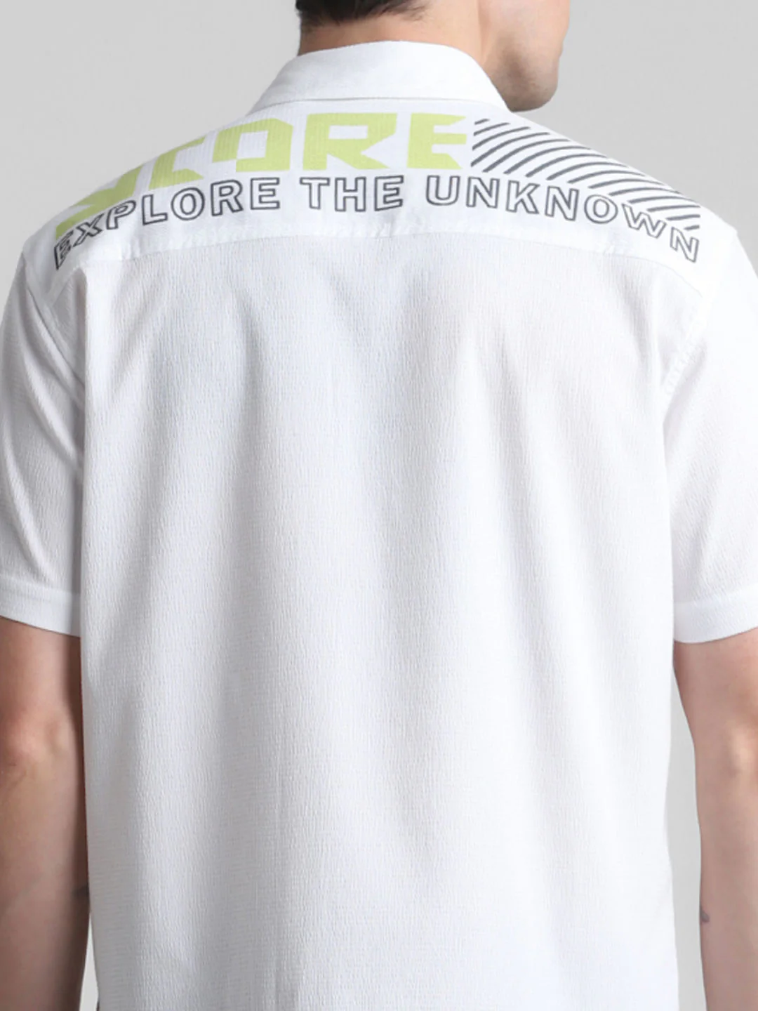 White Printed Short Sleeves Shirt - Image 6