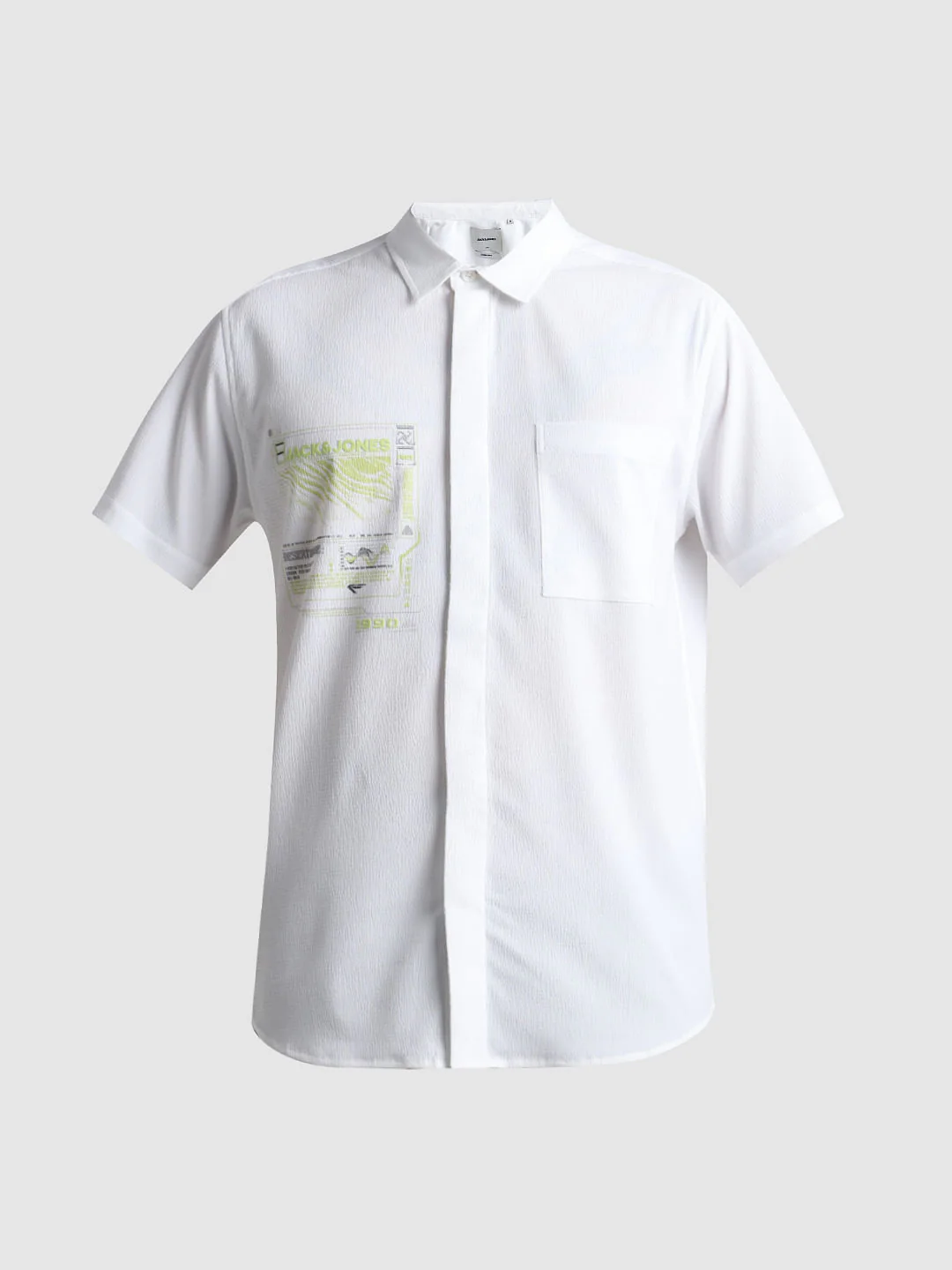 White Printed Short Sleeves Shirt - Image 8