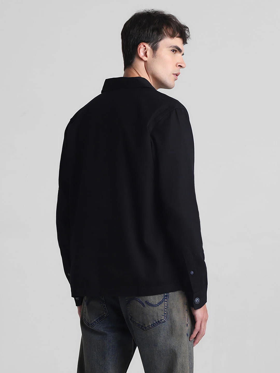 Black Embroidered Oversized Full Sleeves Shirt - Image 4