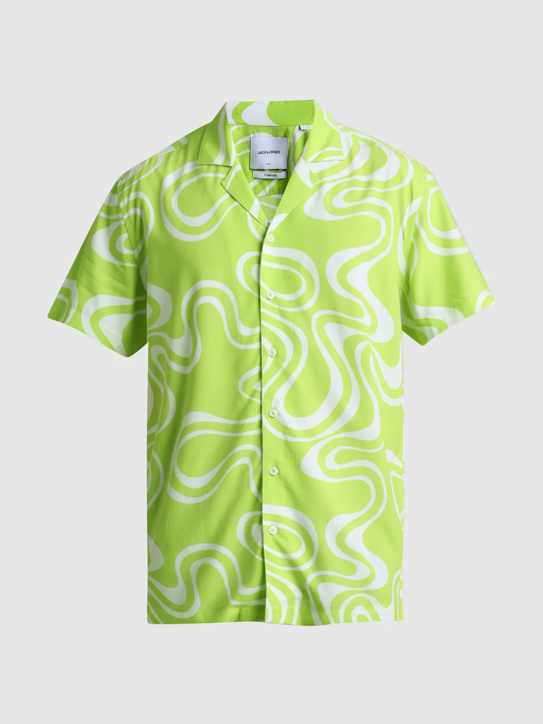 Neon Green Abstract Print Shirt - Image 7