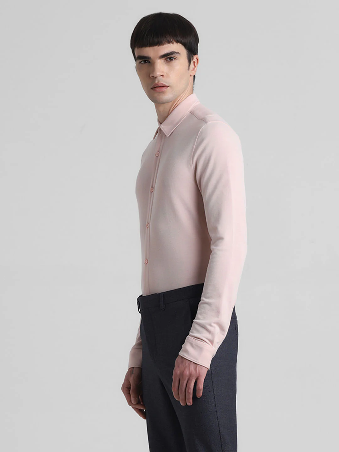 Peach Knit Full Sleeves Shirt - Image 3