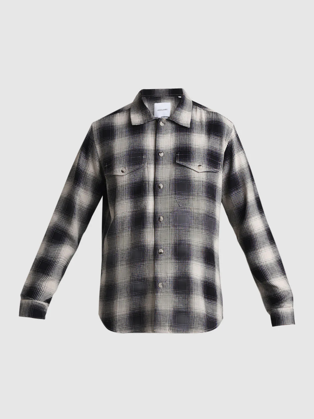 Black Check Oversized Full Sleeves Shirt - Image 7