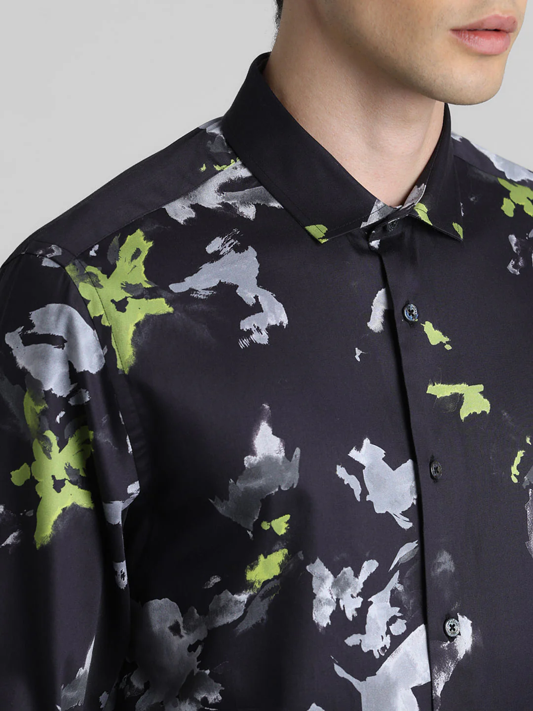 Black Floral Full Sleeves Shirt - Image 5