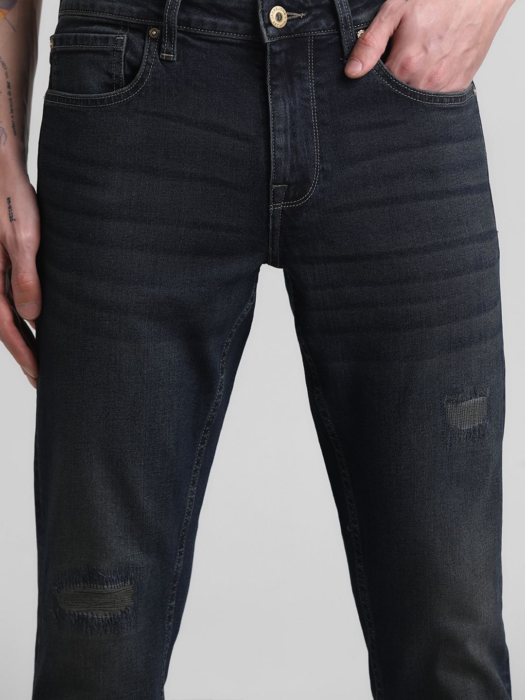 Dark Blue Low Rise Glenn Slim Fit Jeans - Image 4