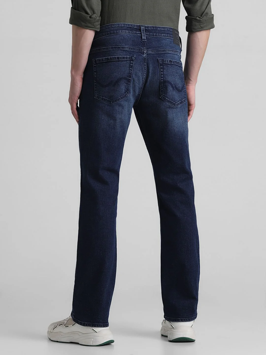Dark Blue Mid Rise Clark Regular Fit Jeans - Image 3