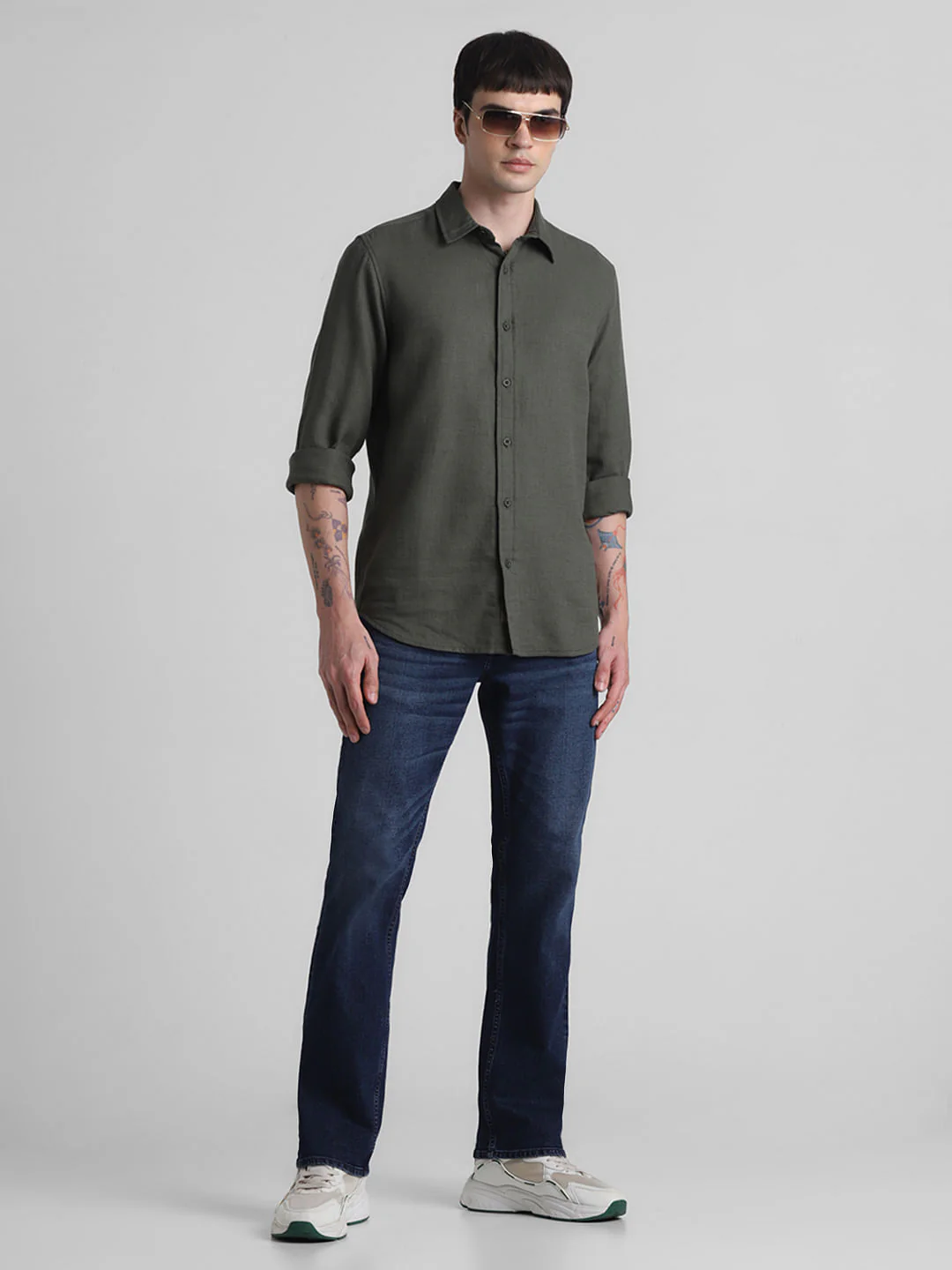 Dark Blue Mid Rise Clark Regular Fit Jeans - Image 5